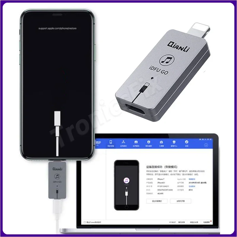Qianli-modo de Recuperação Rápida Idfu 2.0 go Dispositivo Dfu de Inicialização Rápida de 28 Segundos para Iphone x 8p 8g 7p 7g Escova Diretamente