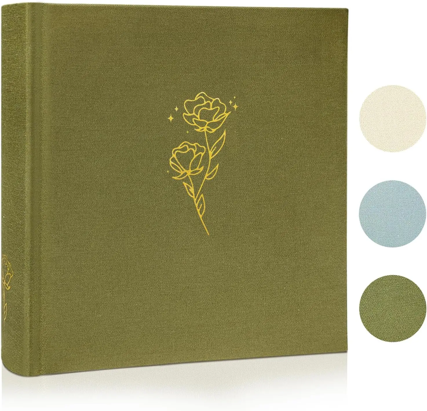 

Premium Linen Fabric Rose Photo Album 4x6 Pictures 200 Pockets Wedding Memory Book with Writing Space Photo Organizer fo