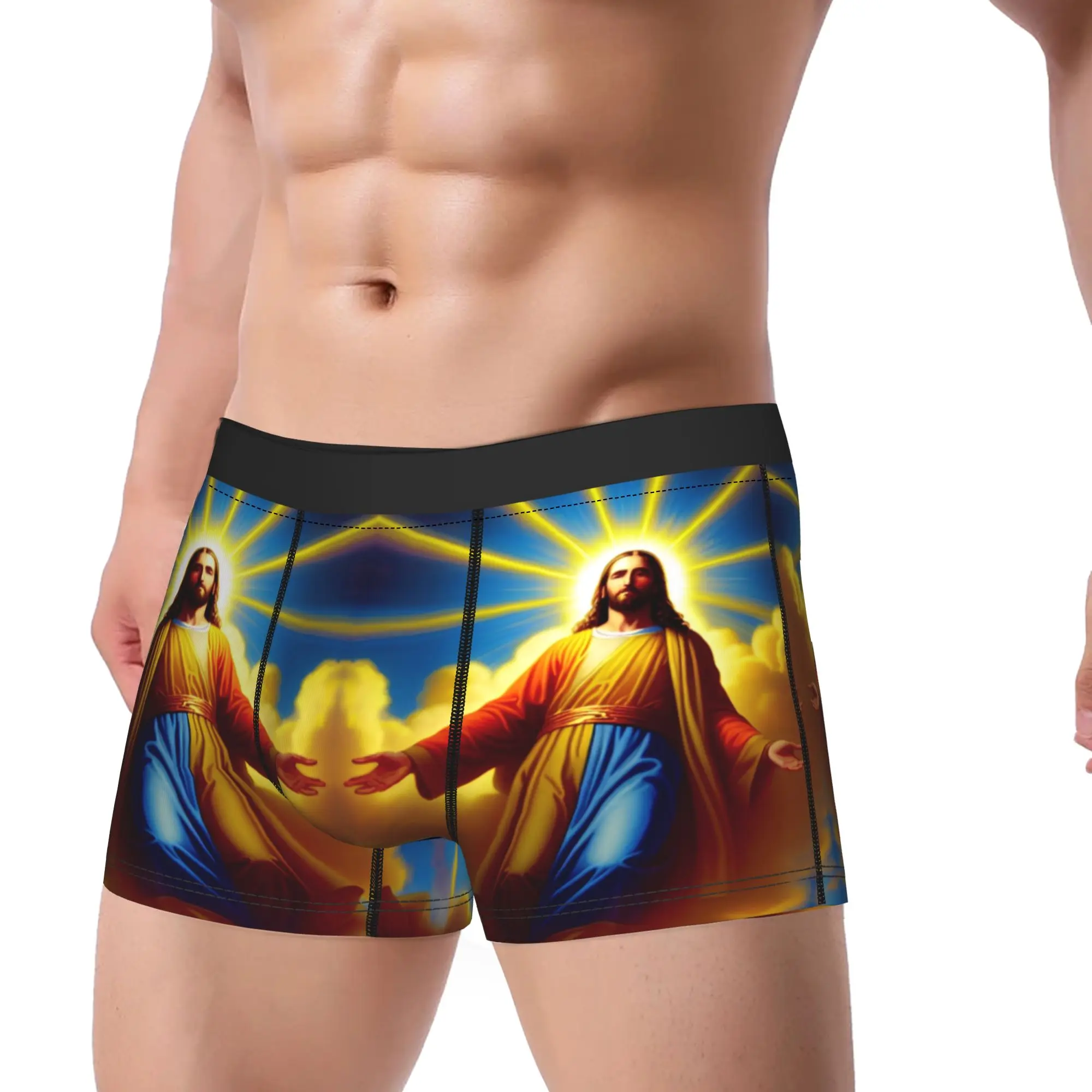 Men Jesus Christ Catholic Boxers NoveltyGift Underwear Christianity Religion Faith Boxer Briefs