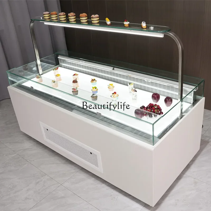 

Open cake display cabinet Open dessert fresh fruit fishing refrigerator