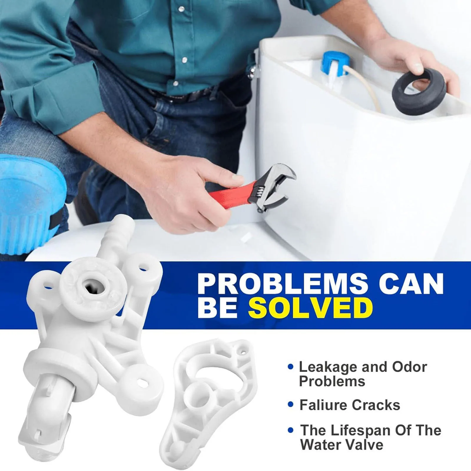 Water Valve Kit for Thetford Aqua-Magic Style Lite & Style Plus Toilets, Replaces 34100, Includes Closet Flange Seal & Screws
