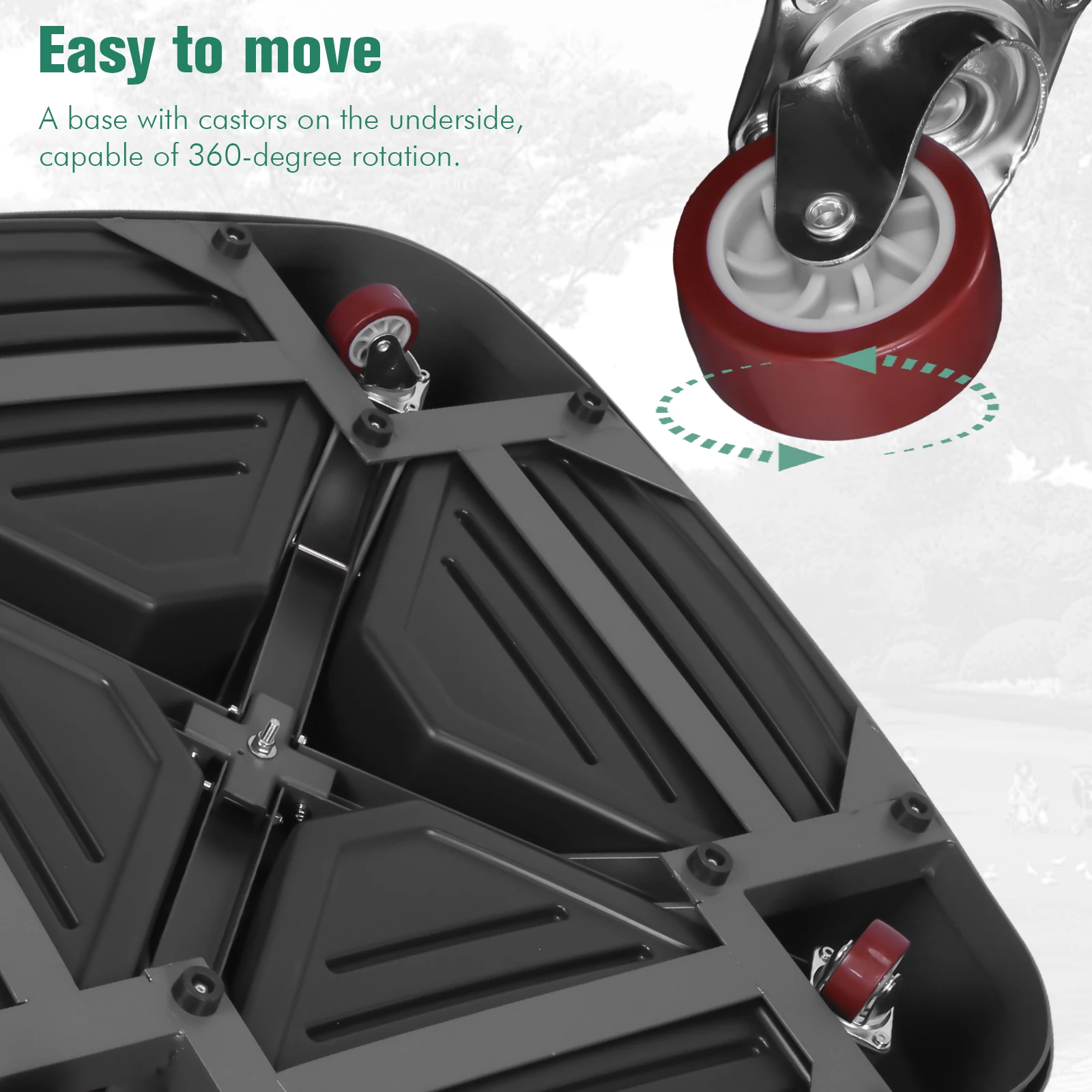 Penyangga Payung Cantilever dengan Roda, Alas Payung Taman Luar Ruangan untuk Dek, Pinggir Kolam Renang, dan Halaman Rumput