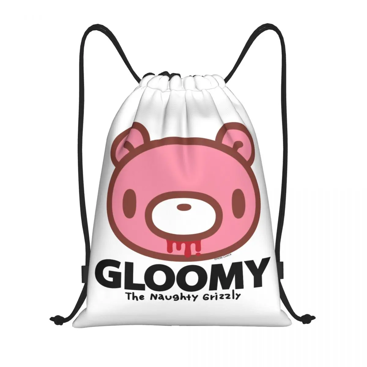 Manga Animation Gloomy Bear Borse con coulisse Uomo Donna Pieghevole Sport Palestra Sackpack Shopping Zaini