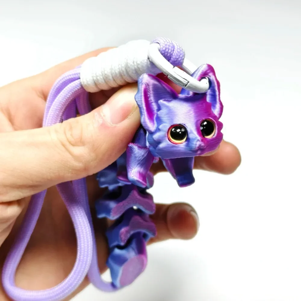 3D Printed Fox Pendant Colorful Realistic Animals Toy Joints Can Move Freely Fox Model Offices Desktop Decorations Figurines