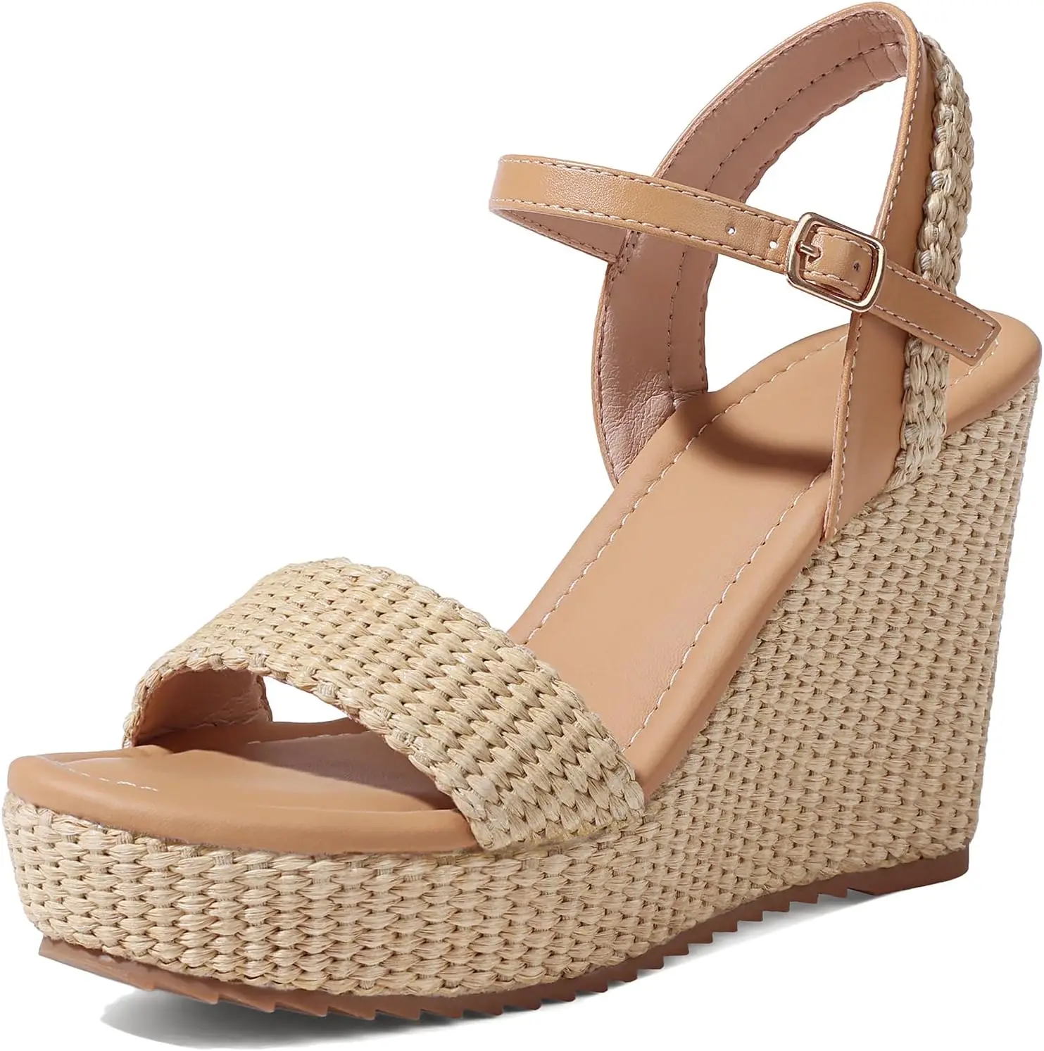 

Women's Espadrille Wedge Sandals: Ankle Strap Platform Open Toe High Heel Dressy Summer Wedges
