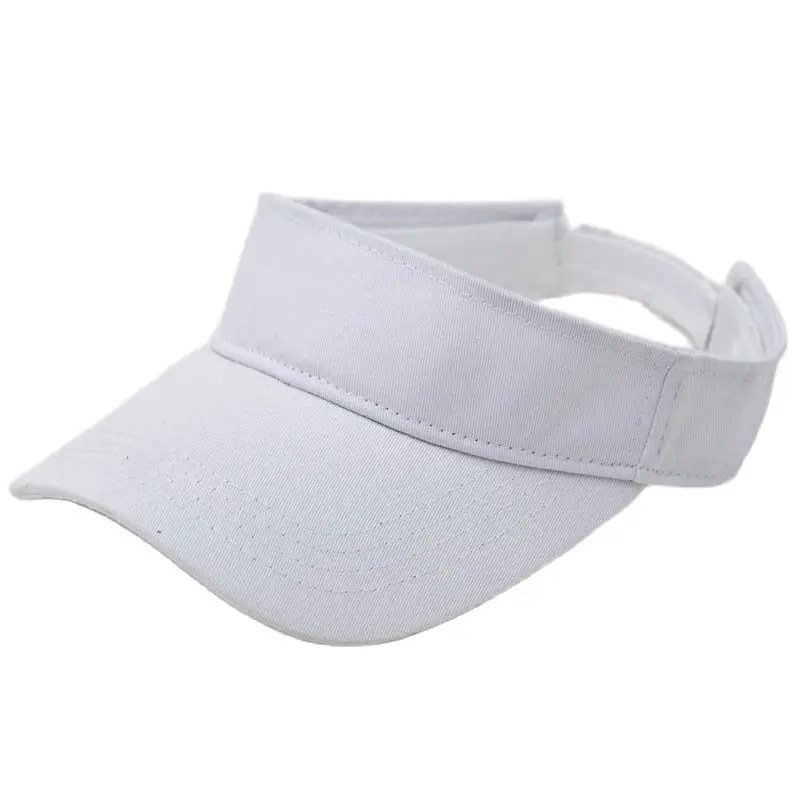 Summer Protected Men Women Visors Hat 100% Cotton Sun Visor Cap Trip Sport Tennis Golf Orange Pink White Gray Red Black Blue