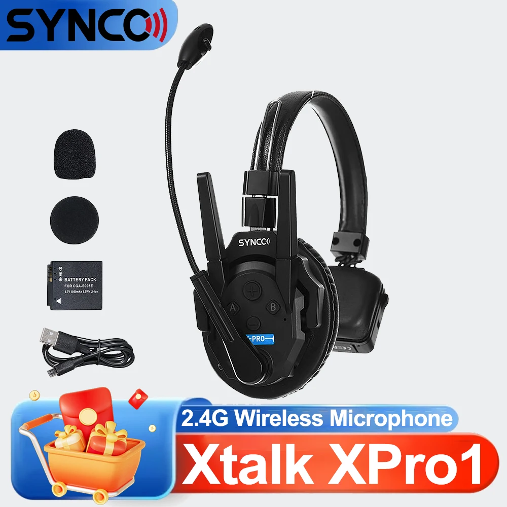 

Беспроводная интерком-гарнитура Synco Xtalk Xpro1 с дистанционным управлением, 2,4 ГГц, односторонняя, с беспроводным микрофоном для кино, живых выступлений и сцены