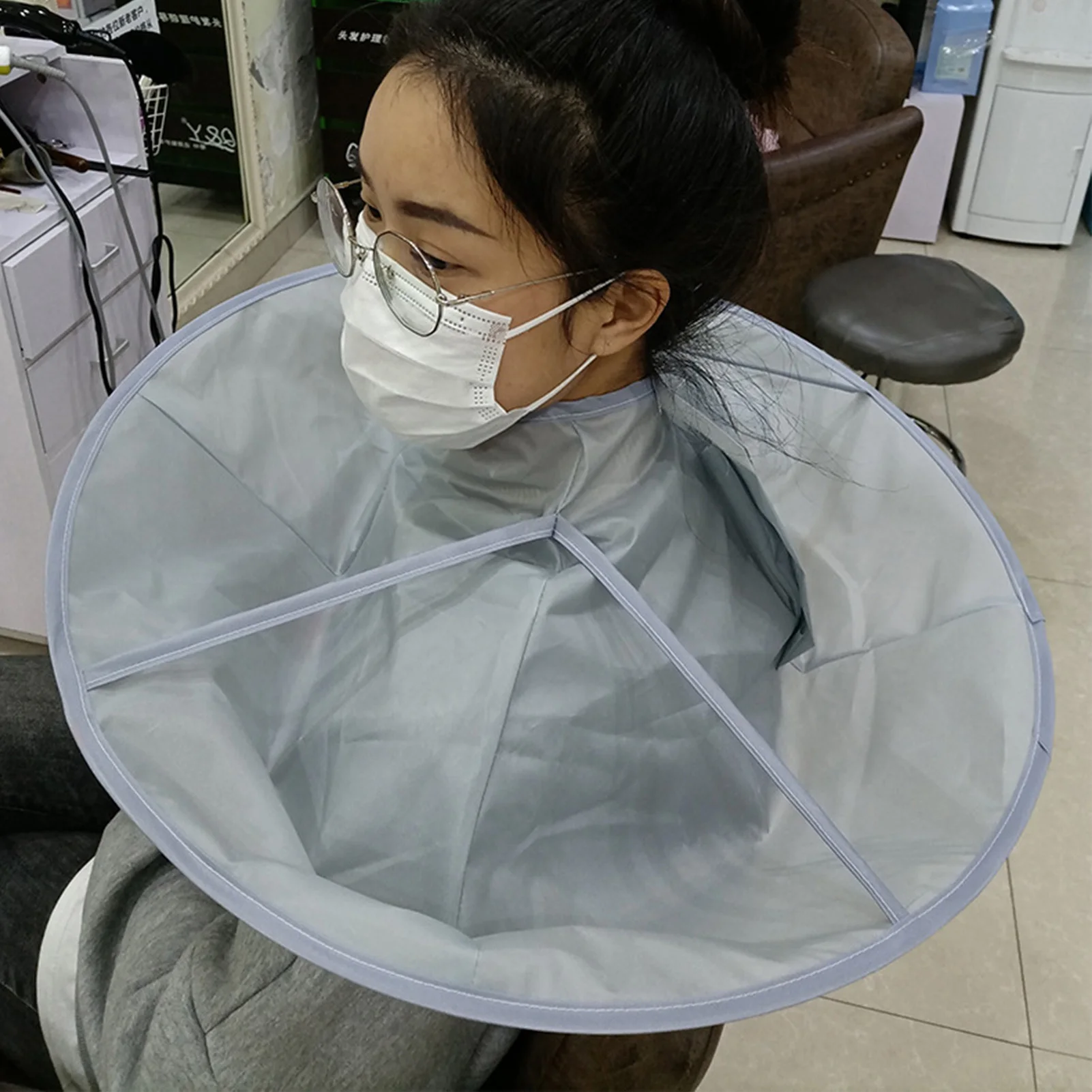 Hair Cutting Cape Lightweight Foldable Umbrella Design Hair Cutting Barber Cloth for Adult Children Umbrella Hairdressing Cape