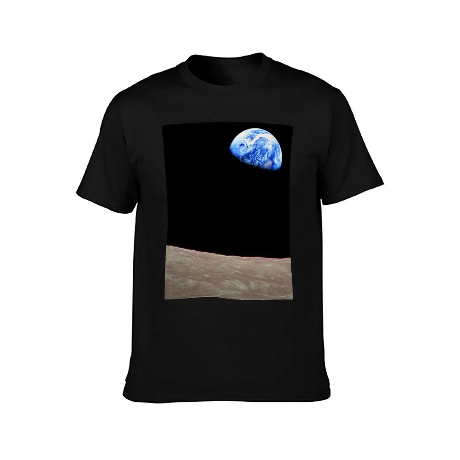 Earthrise Over the Lunar Surface. T-Shirt Minimal Art Print T-Shirt