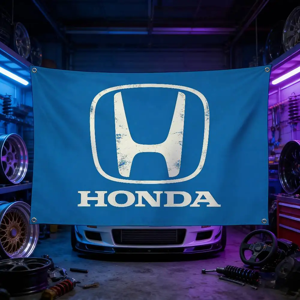 Motorcycle For HONDA Premium Flag 120g Polyester Eco Friendly Print Waterproof Wear Resistant Home Party Decor Banner
