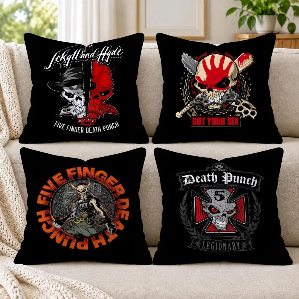 Five F-Finger Death P-Punch Cushion Cover Short Plush Double-Sided Printing Sofa Bedroom Pillow Case Aesthetic Home Decor