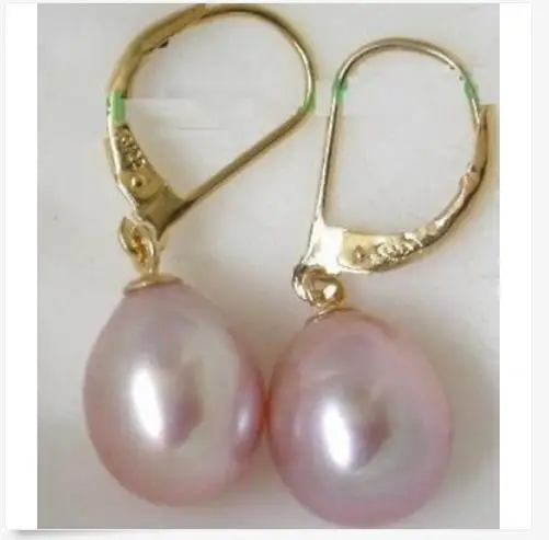 

charming pair of 10-12mm south sea lavender pearl earring 14