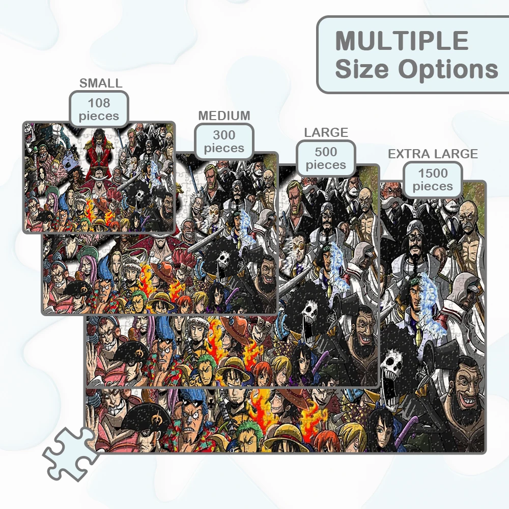 Puzzle One Piece z Fajnymi Obrazkami, Klasyczne Anime, Postacie z Anime, Gry i Puzzle, Puzzle Rodzinne z Papieru w Stylu Japońskim Anime