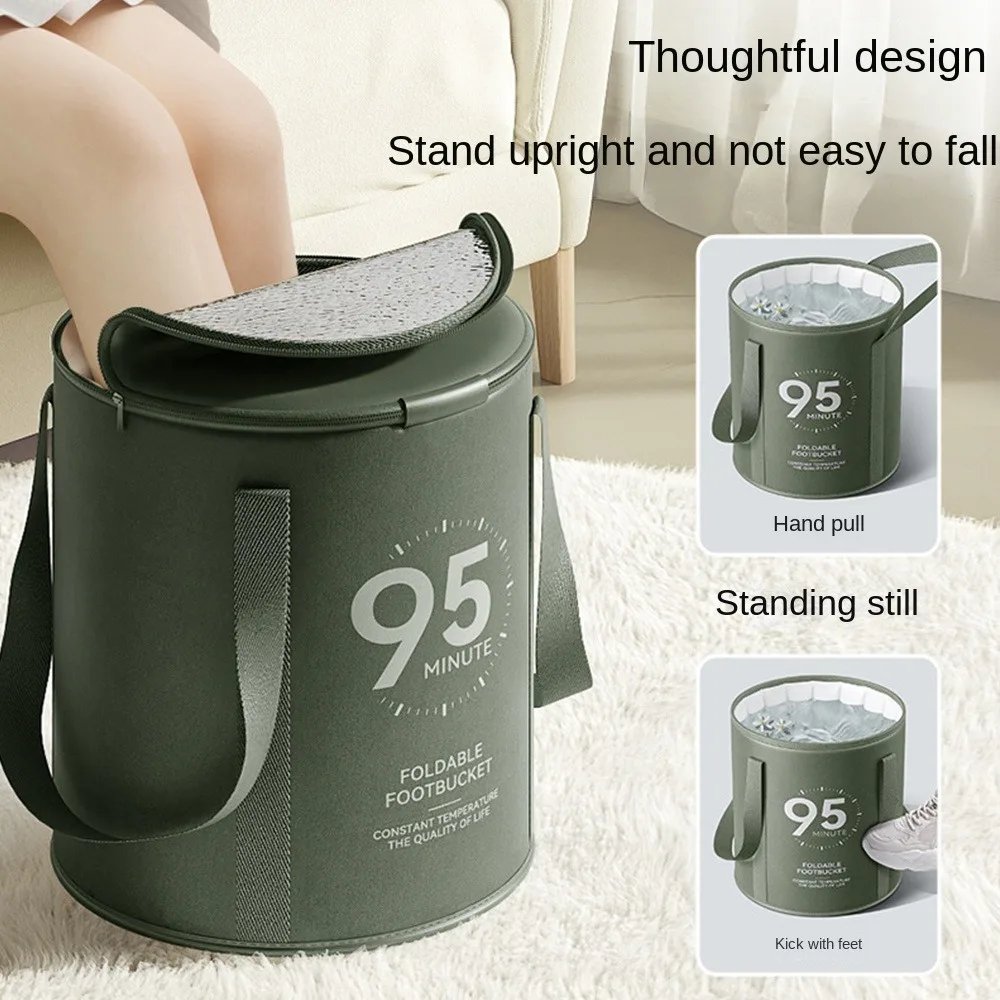 Portable Bucket for Soaking Feet Grey/Green/Champagne/Yellow Bathing Accessories Wash Basin Collapsible Foldable Foot Tub