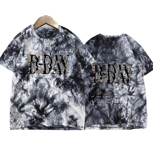 Imagen 2 del producto Suga Agust D Tour Tie Dye Camisas Unisex Cuello redondo Manga corta Música popular Camiseta Regalo para fanáticos