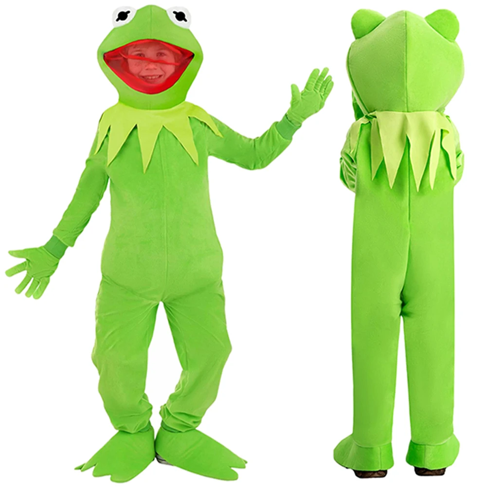 Frog Kermit Cospaly Fantasy Clothing Roleplay Hallowmas Kindergarten Stage Party Costume Uniform Carnival Role Play Suits