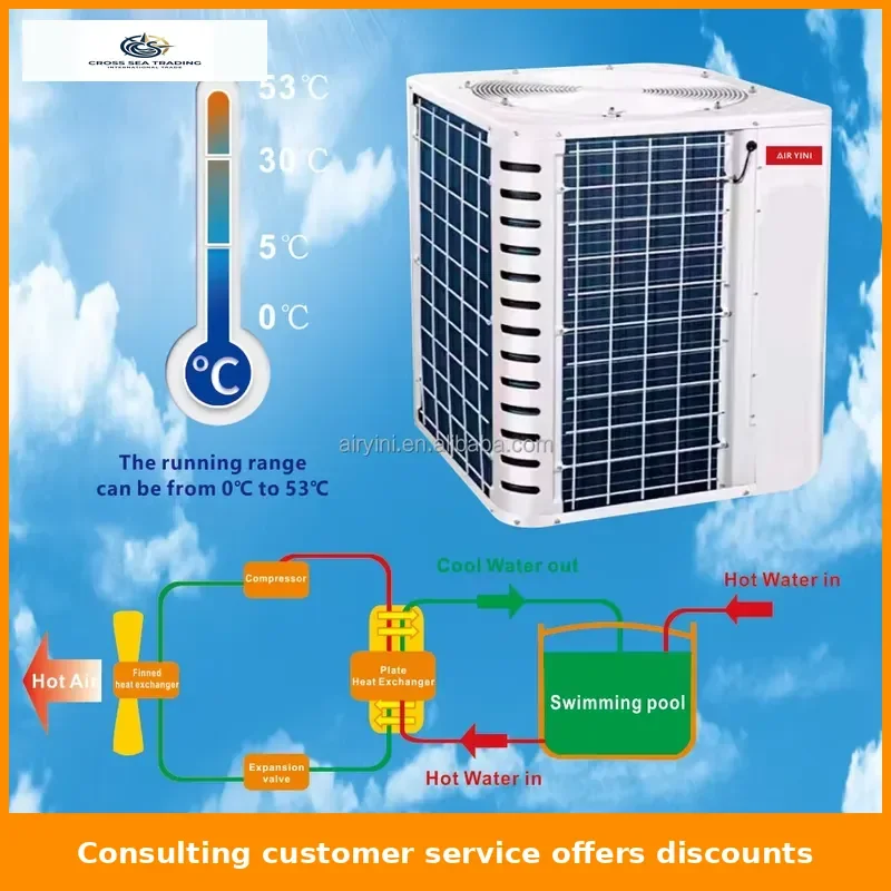 Swimming Pool Heat Pump Cooling Water Cooler Spa Pool Cooler Water Cooling T3 Compressor for Dubai Extreme Environment