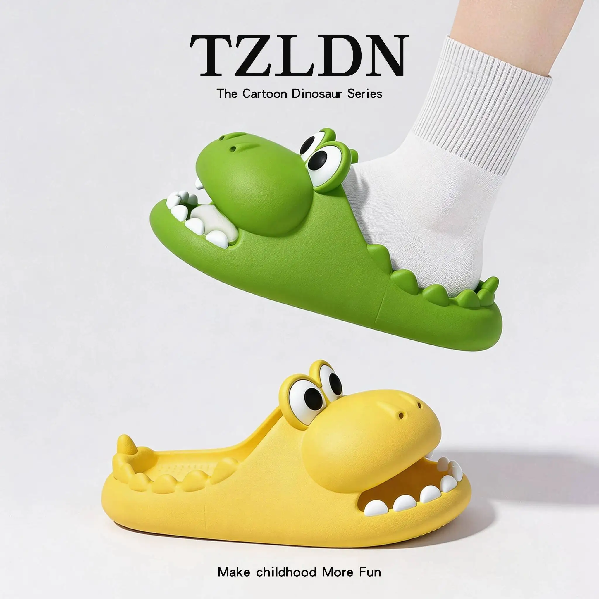 2026 New Dinosaur Kids Slippers Summer EVA Non Slip Indoor Bathroom Soft Light Casual Home Footwear for Toddler Little Boys Dail