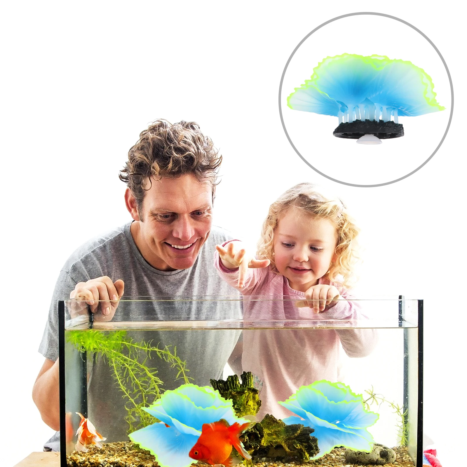 

1 Set Lifelike Resin Glowing Aquarium Decor Simulation Plant Fish Tank Landscape Ornament Saltwater Freshwater Durable Luminous