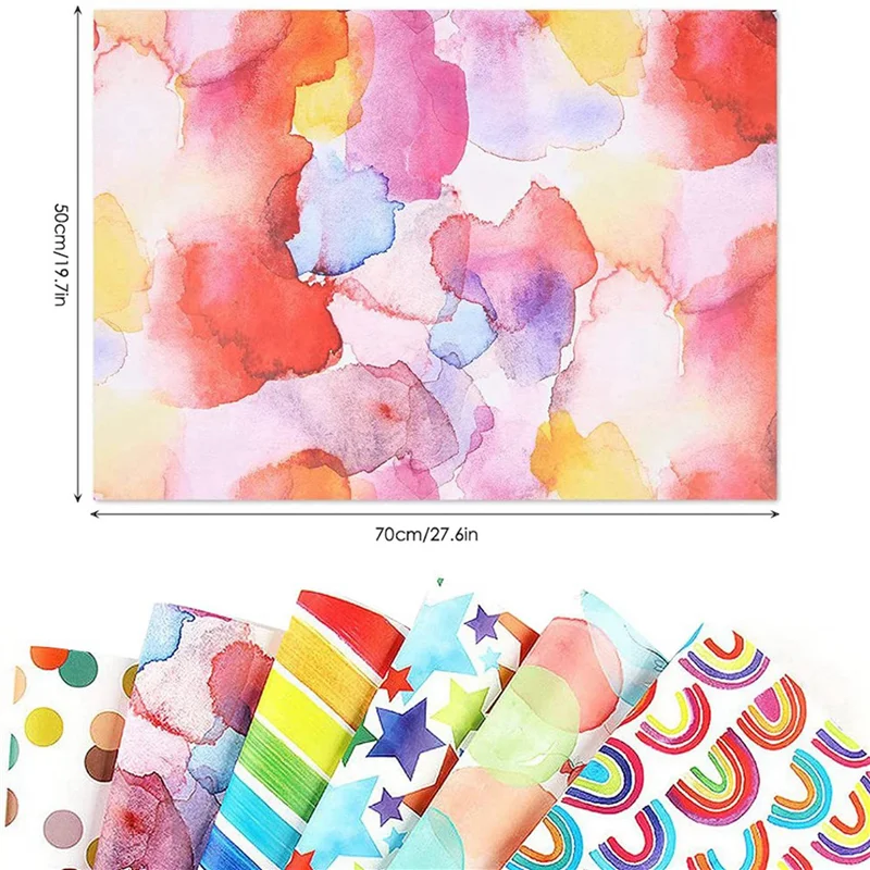 EDT-3X ورق تغليف عيد ميلاد قوس قزح، هدية للأطفال قابلة لإعادة التدوير لعيد الميلاد للنساء والفتيات والأولاد، لجميع مناسبات تزيين الهدايا