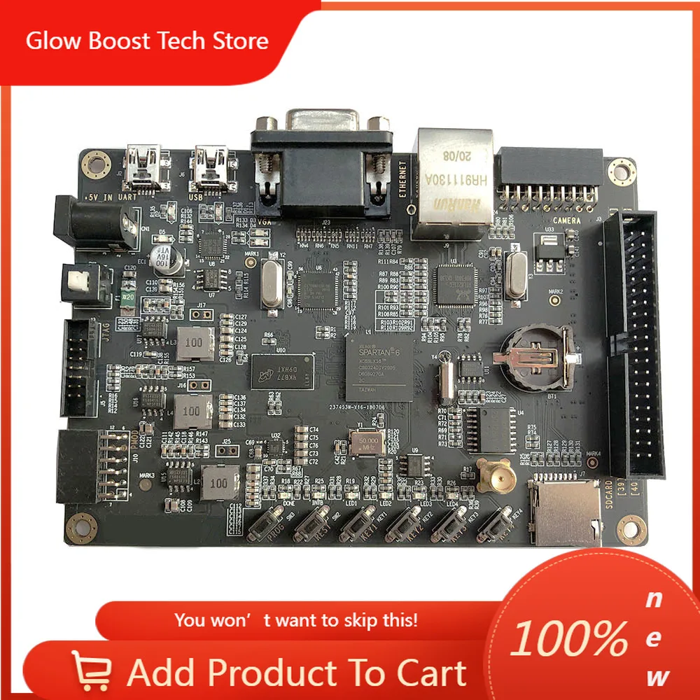 

NYStudy PCB kit FPGA Development Demo Board Spartan6 XC6SLX16 with DDR3 VGA USB2.0 Gigabit-Ethernet UART SD-Card USB-Programmer