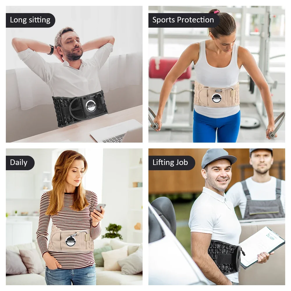 공기 펌프가 있는 허리 벨트, 요추 지지 벨트, 척추 공기 견인 허리 벨트, 허리 지지대, 건강 관리
