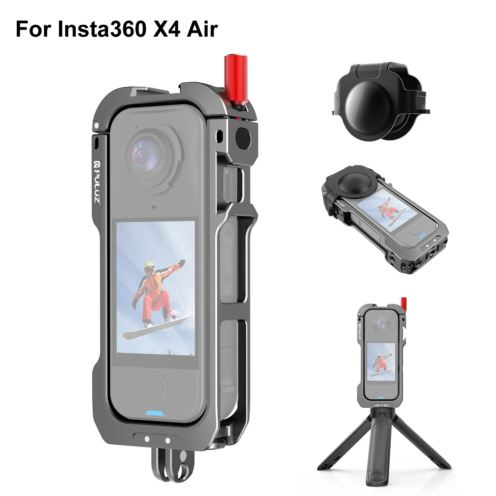 Image of PULUZ für Insta360 X4 Air Metall-Schutzkäfig-Erweiterungsrahmen mit Kaltschuhsockeln und Objektivabdeckung für Insta360 X4 Air Frame