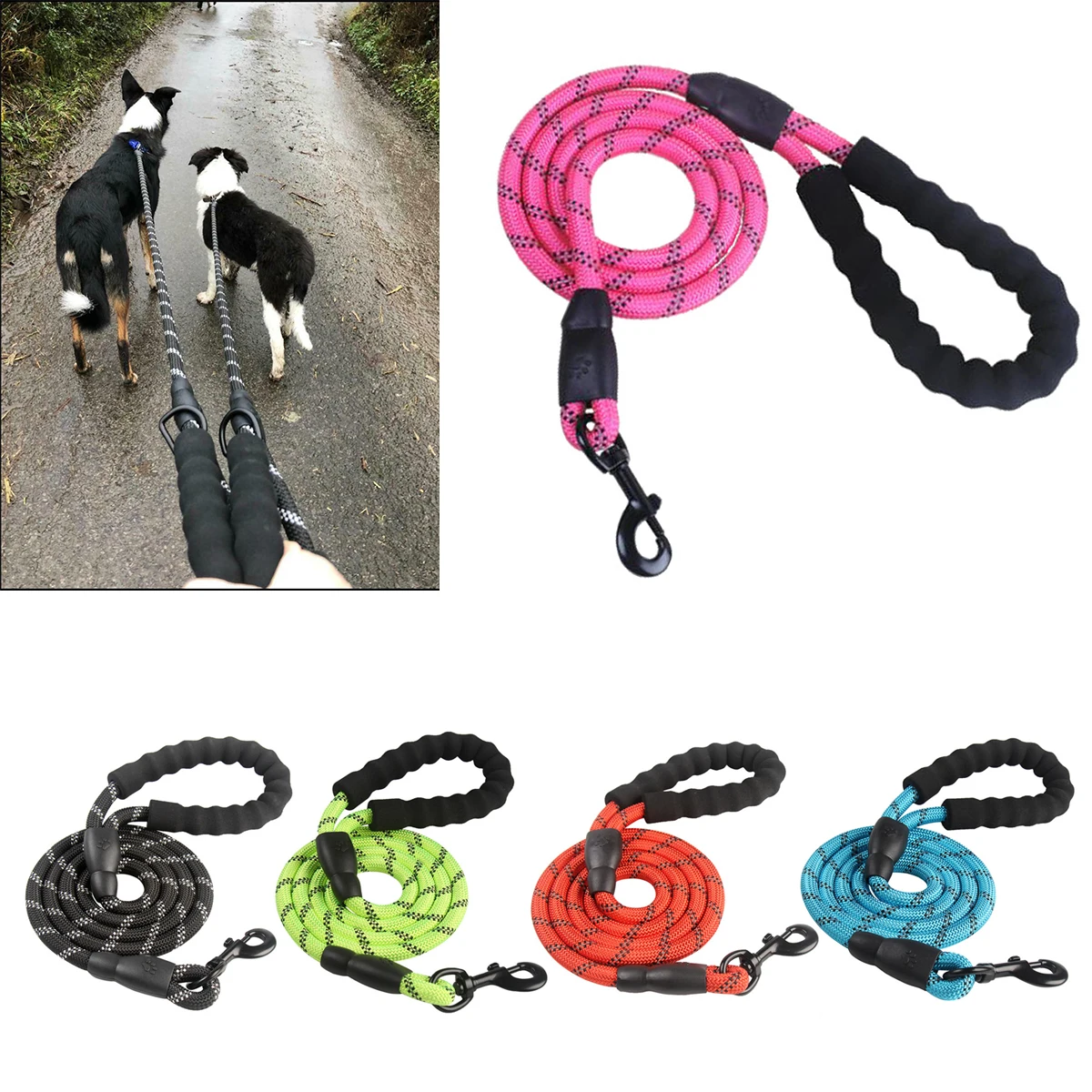 

New Upgrade Reflective Dog Leash 150cm Durable Rope Dog Leash Ribbons Nylon Pet practical Walking Traction Rope Tool
