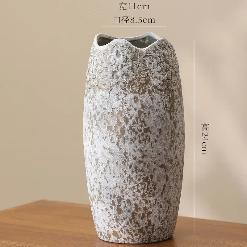 for Large Diameter Ceramic Hydroponic Vase Flower Pot Modern Simple Light Luxury Retro Ornament for Dried Flowers Home Decor