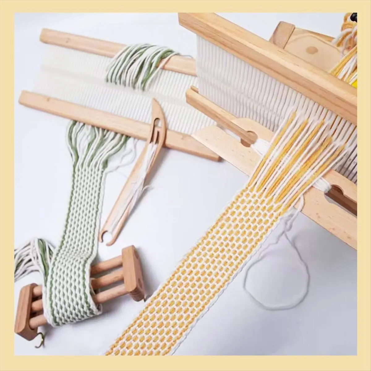 A56K Professhional Wooden Beveled Inkle Weaving -Kit, Knitting Weaving -Tools for Weaving Accessories