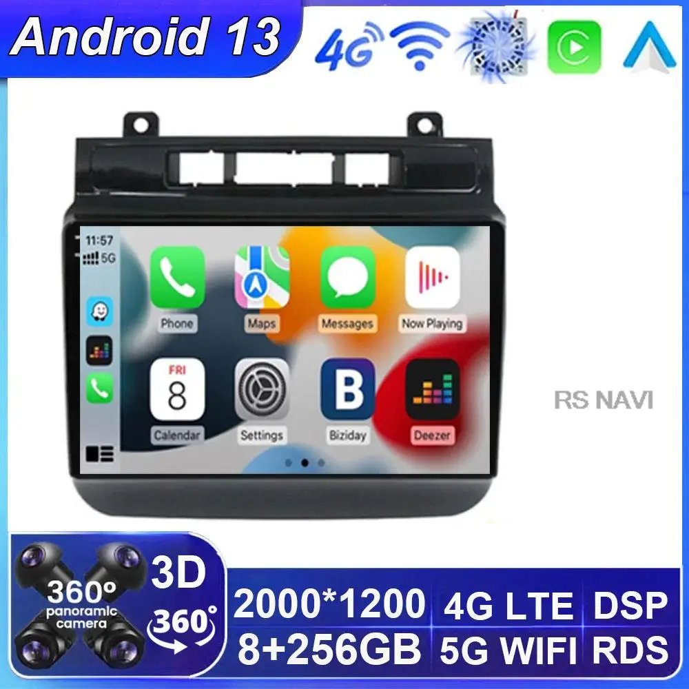 

Android 13 For Volkswagen Touareg FL NF 2010 - 2018 Radio GPS Multimedia Video Player 2Din Autoradio CarPlay 360 WIFI DSP BT