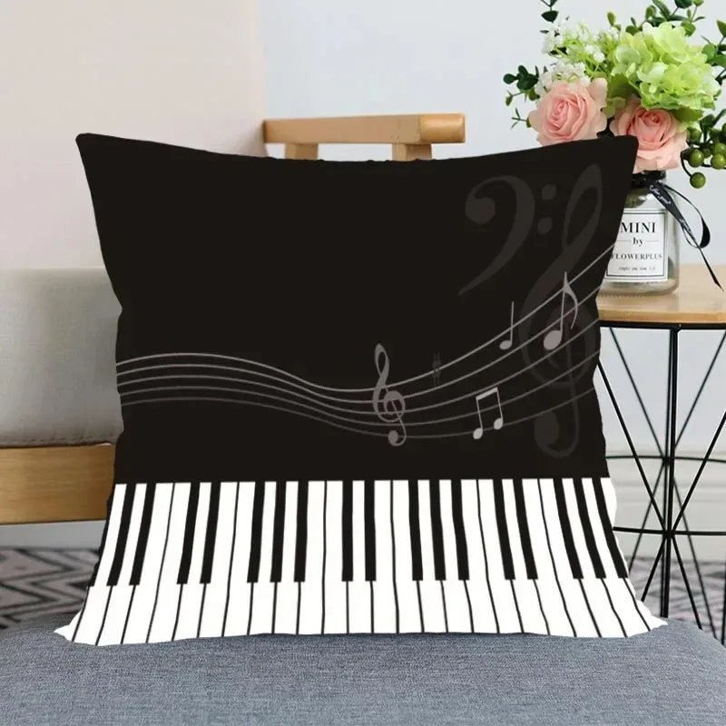 Music theme series pillowcases, living room sofa chair cushion covers, bedroom home decoration gifts