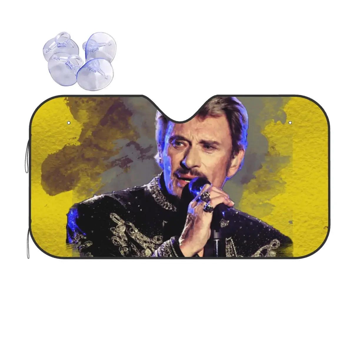 Johnny Hallyday – pare-soleil Vintage 76x140cm, feuilles de chanteur, pare-soleil de protection UV