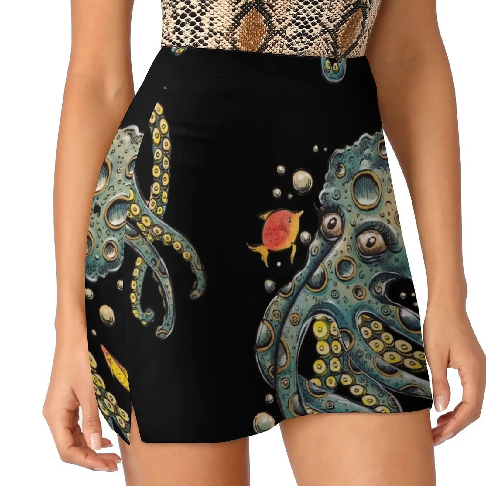 Blue Octopus Women's skirt Sport Skort Skirt With Pocket Fashion Korean Style Skirt 4Xl Skirts Octopus Tentacles Ocean