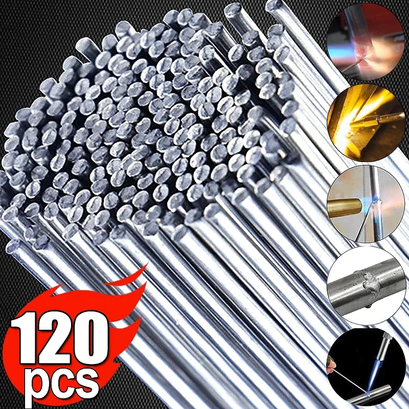 10-120x Pcs Low Temperature Easy Melt Aluminum Universal Silver Welding Rod Cored Wire Rod Solder No Need Solder Powder Weld Bar