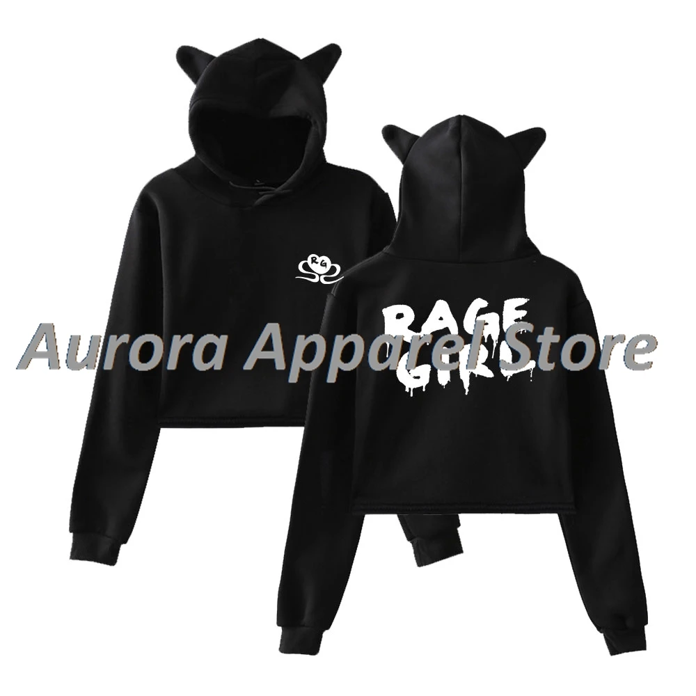 Nina Chuba Rage Girl Jersey Mujer Orejas de Gato Sudadera con capucha Camiseta de Manga Larga Ropa de Mujer