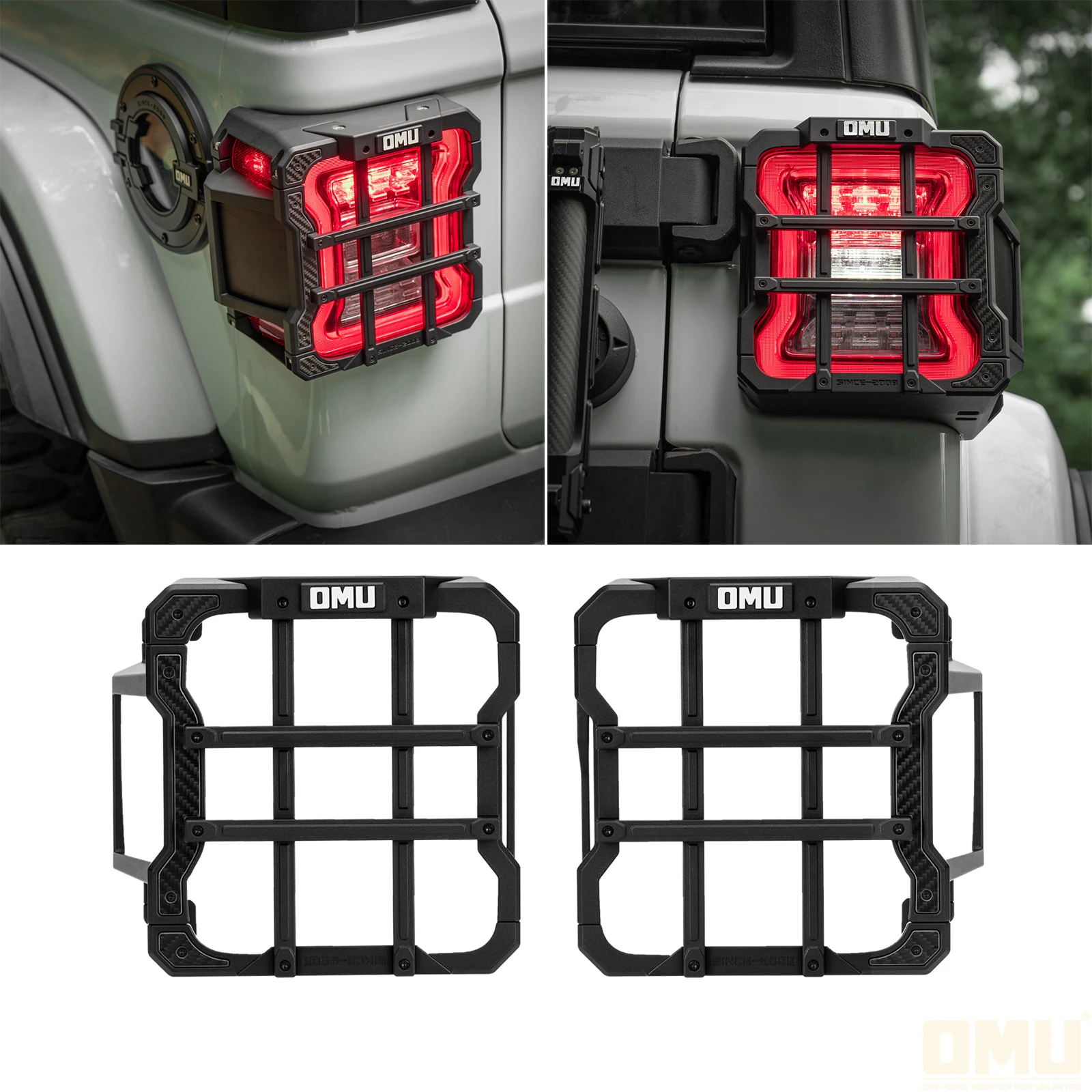 

OMU 4x4 алюминиевый защитный чехол для внедорожных задних фонарей для Jeep Wrangler JL 2018-2024 4/2-дверные задние фонари, защищенная накладка