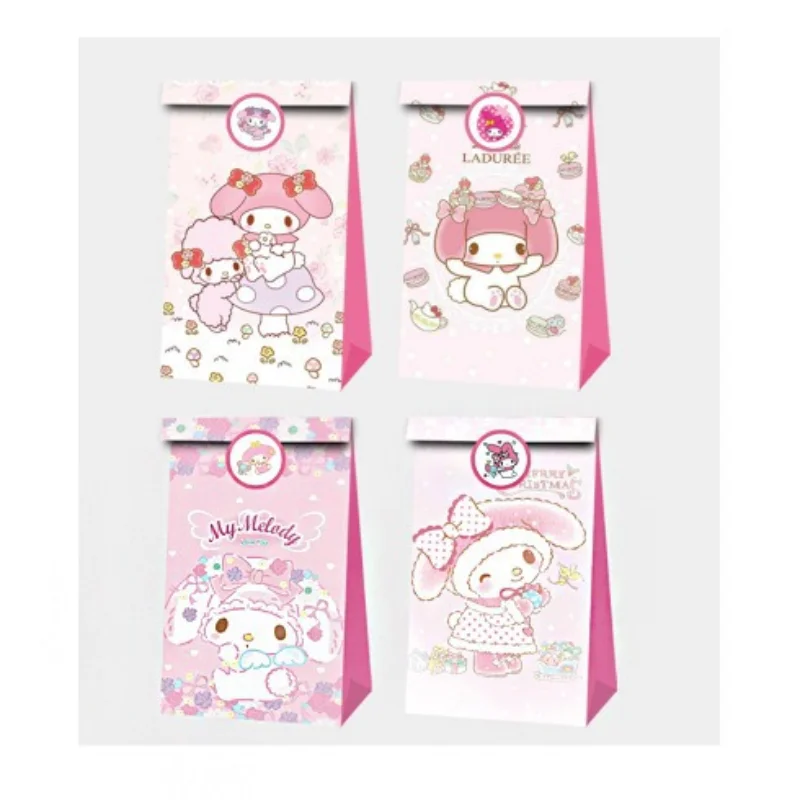 hello kitty my melody birthday party decorations sanrio kuromi candy gift bag tote bag wrapping paper halloween anime 12pcs