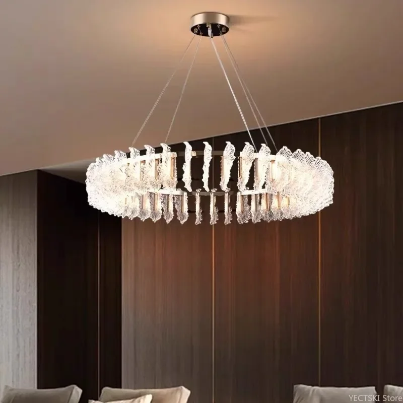 GHJUYIOL French luxury crystal living room chandelier, bedroom dining room ceiling light, high-end villa chandelier