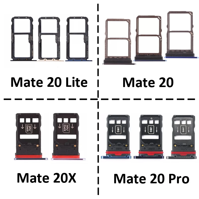 Phone SIM Chip Card Tray For Huawei Mate 20 Lite New SIM Micro SD Card Adapter Holder Pocket For Mate 20 Pro 20X