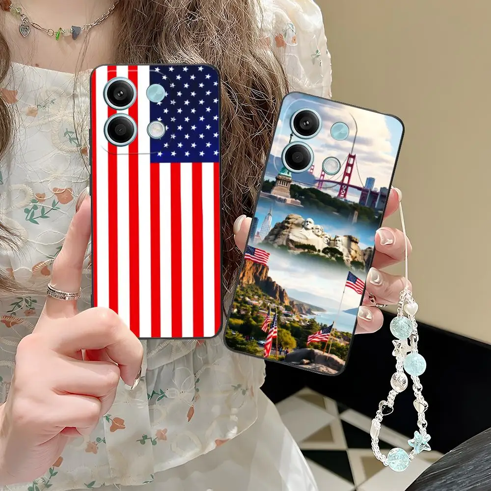 

Чехол для мобильного телефона с флагом США и Америки для POCO M7 M6 M5 M4 M3 X7 X6 X5 X4 X3 Pro GT 5G с цветной печатью, роскошный красивый чехол