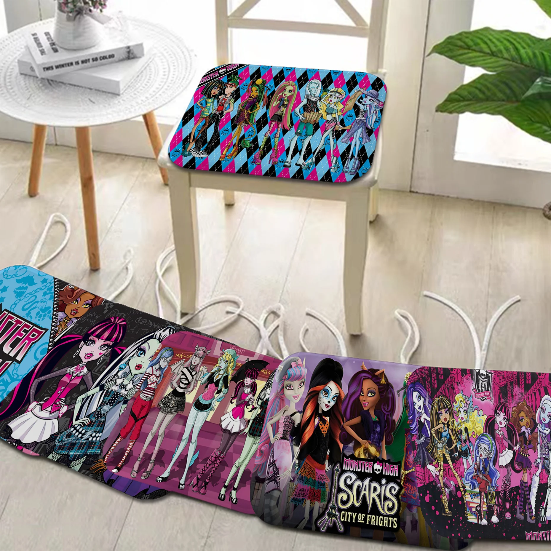 M-Monster Cartoon High Tie Rope Chair Cushion Soft Office Car Seat Comfort Breathable 45x45cm Cushion Pads