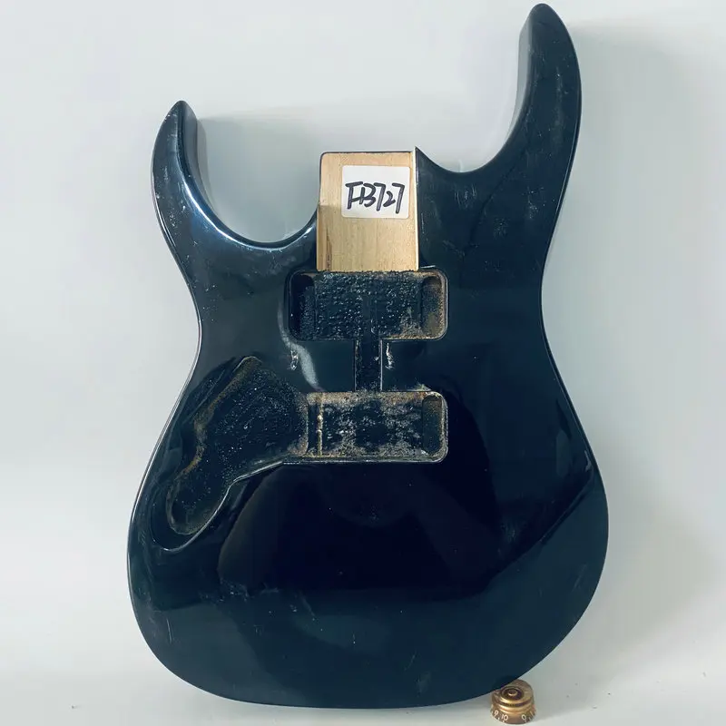 

FB727 Left Hand MINI Size Electric Guitar Body For DIY Guitar Parts Replace Black Color Solid Wood