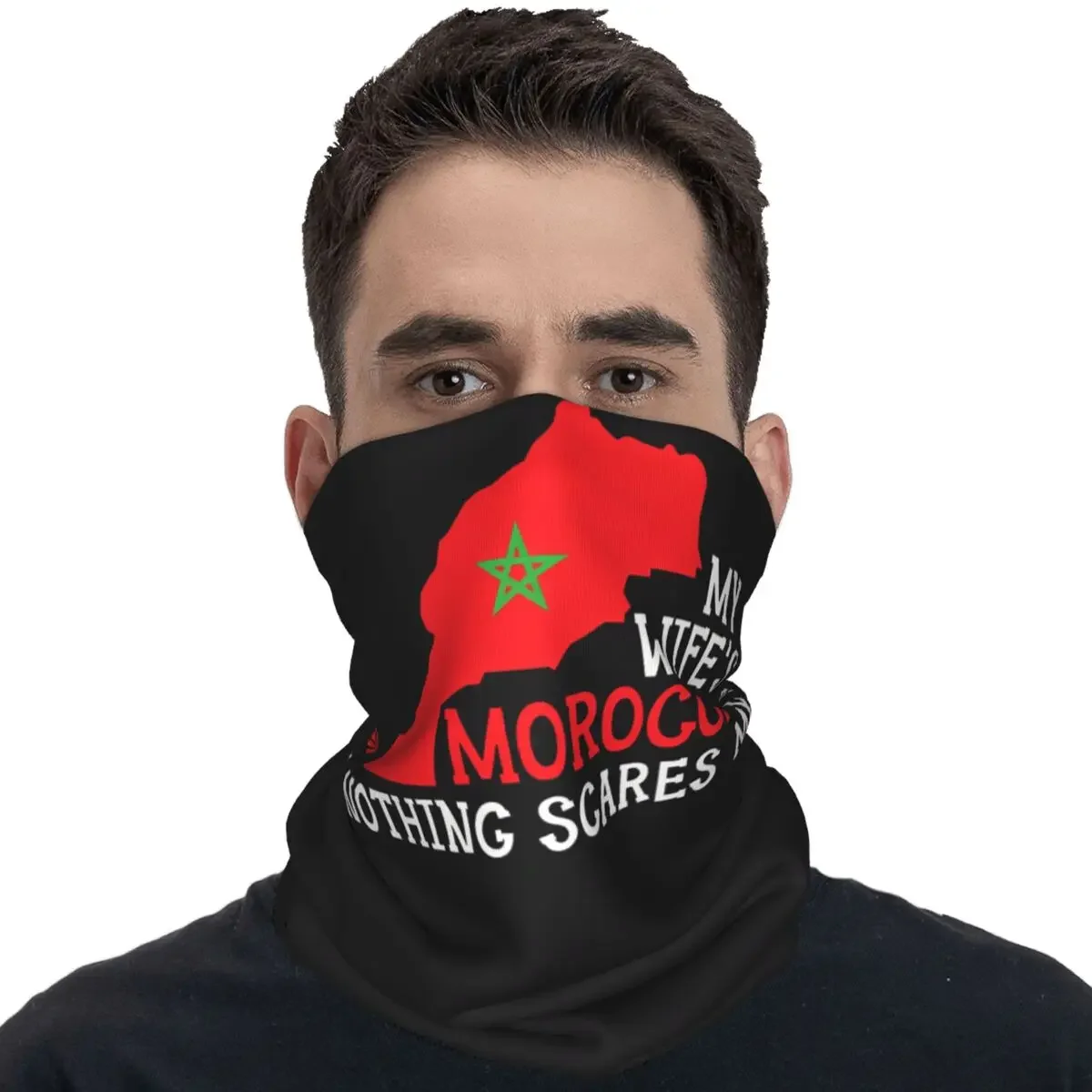 Moroccan Roots Heritage Bandana Torn Ripped Morocco Flag Fun Bicycle Mask Hiking Camping Sun Balaclava Neck Cover Face Mask