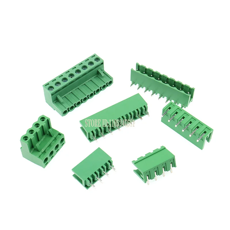 10Sets 2EDG 2-9 Pin Screw Terminal Block Connector Set 5.08mm Pitch PCB Plug & Straight Pin Header Socket for Electronic Compone