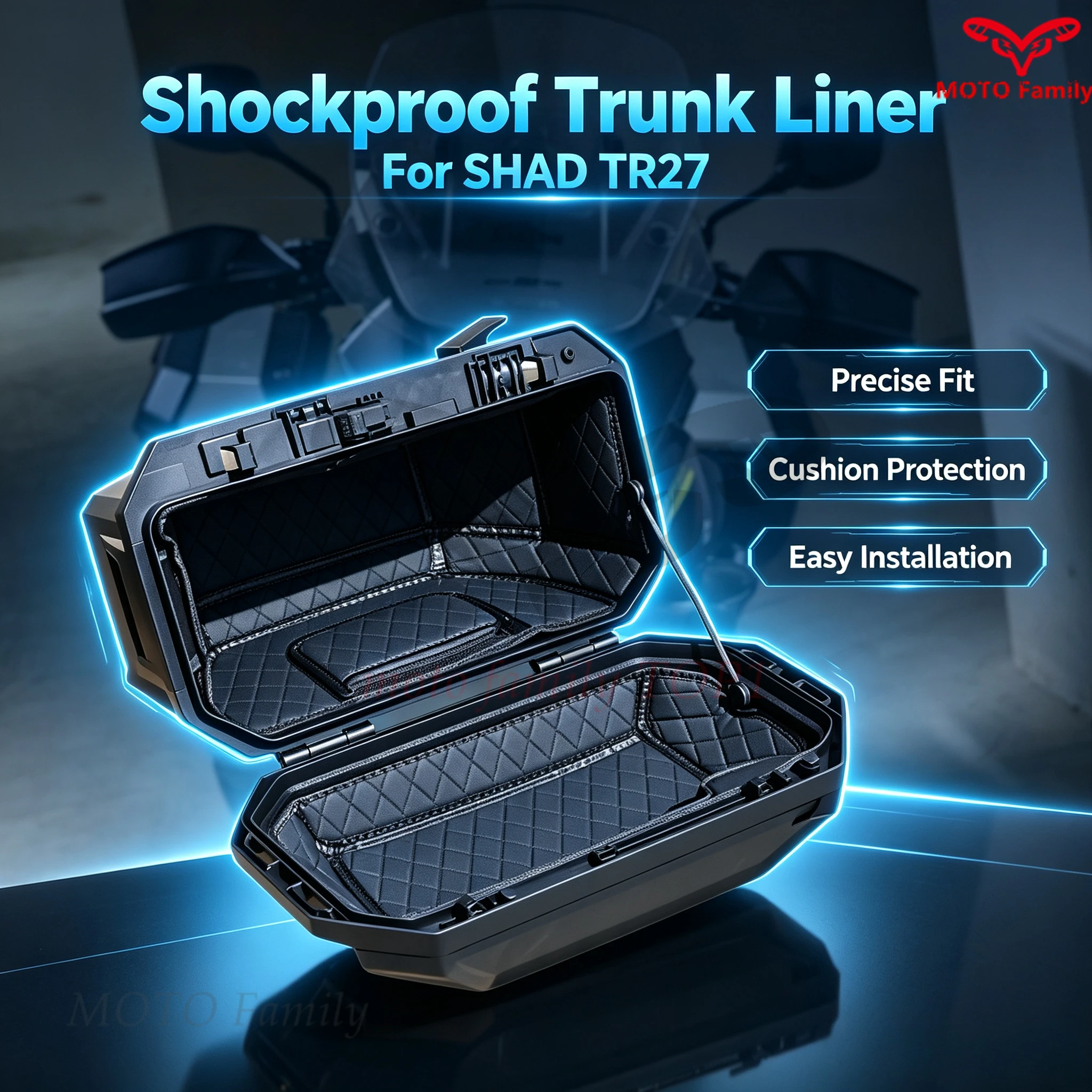 Suitable for SHAD trunk TR27 upper and lower lining trunk pad side box lining TR27 side box liner motorcycle box Inner Pad