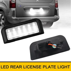 6000K White LED Rear License Plate Lights For Peugeot Expert Partner Traveller Rifter Ranch Citroen Berlingo Dispatch Jumpy