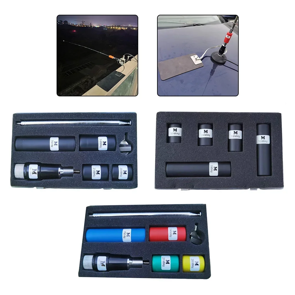 

MA-01 Antenna Telescopic Car-mounted Shortwave Antenna Antenna Special Ground Plate 100W, 7MHz/14MHz/21MHz/28MHz