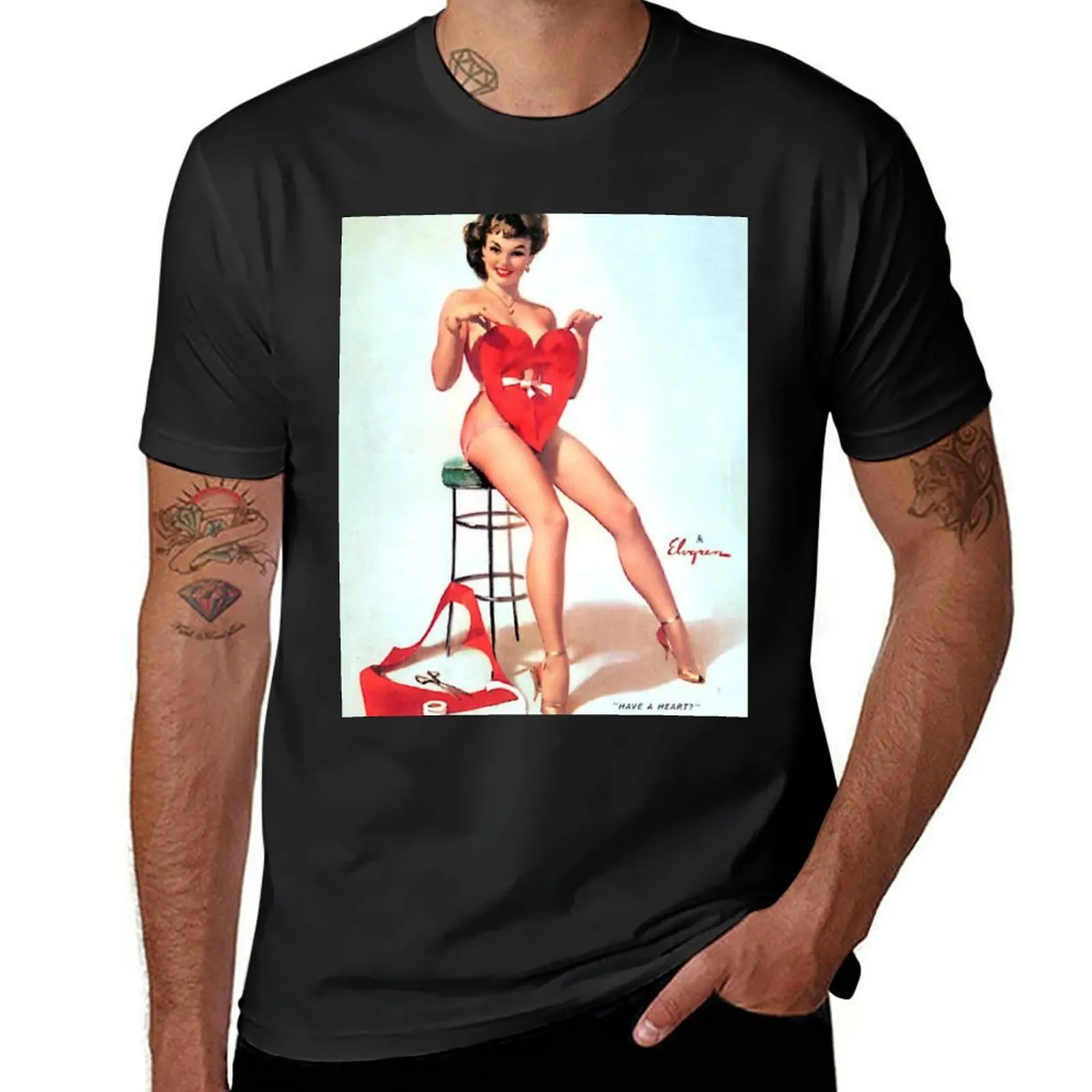 Pin-Up Girl - Elvgren - Vintage T-Shirt Blouse Short sleeve tee mens t shirts pack