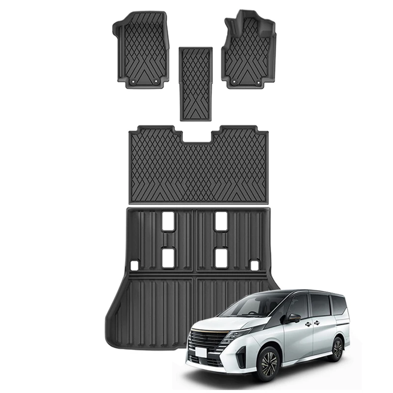 Car Trunk Mat For Nissan SERENA C28 2023-2024 TPE Floor Mats All Weather Waterproof Rear Trunk Cargo Liner Anti Dirty Pads